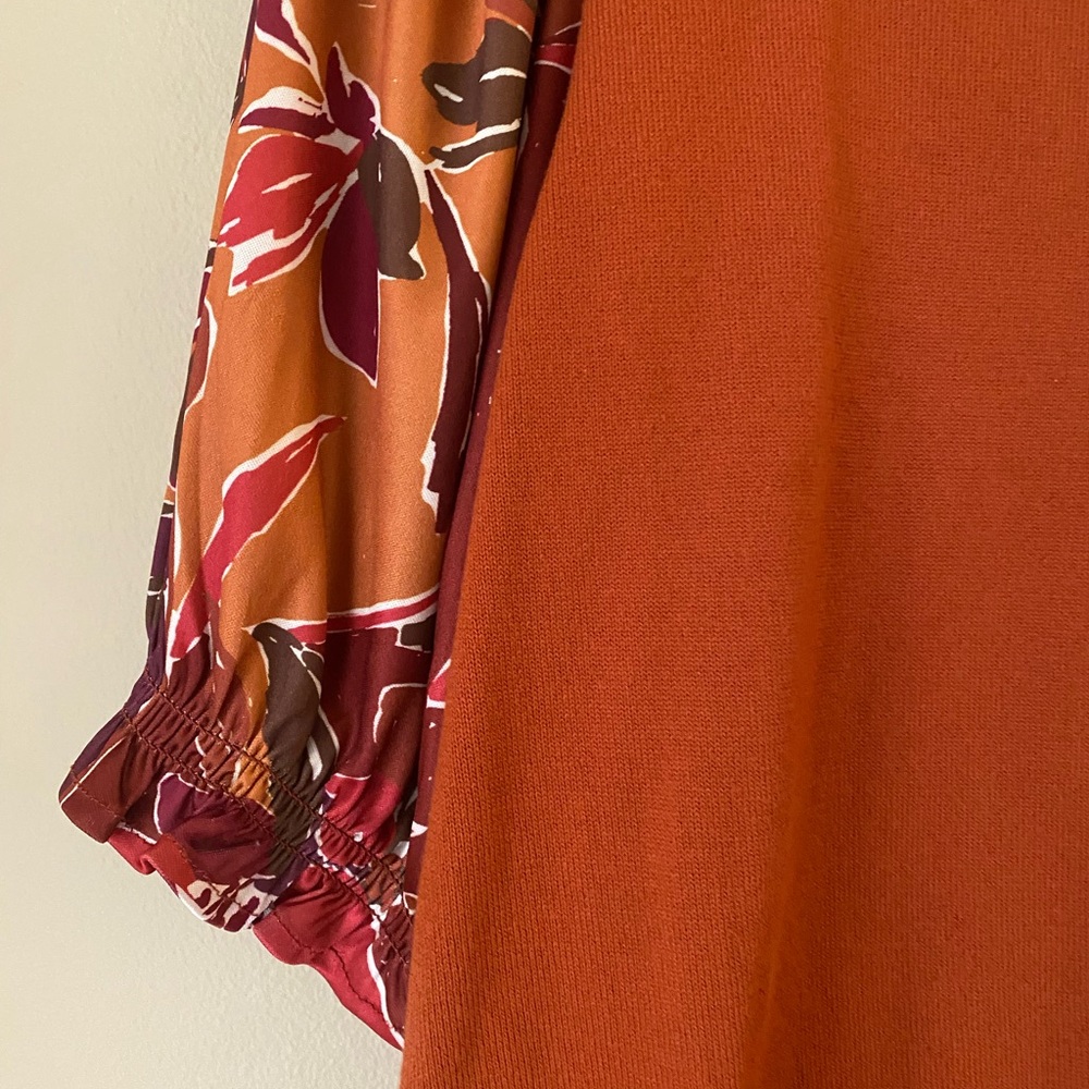 Rio & Rían Rust Mixed-Sleeve Pullover Top - Picture 6 of 7